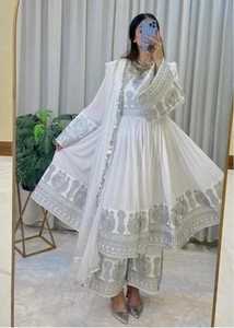 Vintage Embroidery Tribal Baluchi Hand Embroidered Plus Size <b>Appliques</b> Ruffles Handmade Floor-Length A-Line Afghan Dress for - Product Image 3