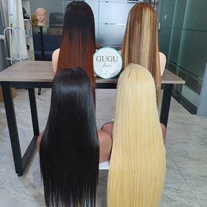 Extensiones de cabello humano virgen del vendedor Pelucas de color natural recto de hueso largo Cabello vietnamita crudo dibujado doble Cierre 5x5 HD - Product Image 3