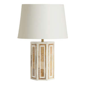 Bone Inlay Best Quality Table Lamp in White and Gold Finished BaseSide Lamp faizacraft - Product Image 1