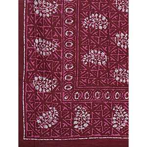 Burgundy 180 TC Cotton <b>Single</b> Bedsheet with 1 Printed Ethnic Motif Pillow Cover BSB1121 - Product Image 2