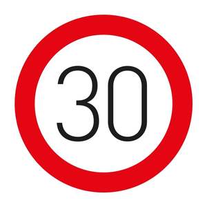Señal de Tráfico Reflectante TT-29, Límite de Velocidad Máxima 30, Señal de Advertencia de Seguridad para Exteriores - Product Image 1