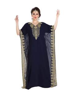 Robe marocaine islamique caftan plage fantaisie moderne étage longueur manches longues pour les femmes - Product Image 1
