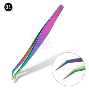 Pinces à épiler classiques et volumineuses les plus populaires en vrac, pinces à épiler en acier inoxydable avec pointe inclinée pour les poils du visage des femmes - Product Image 6