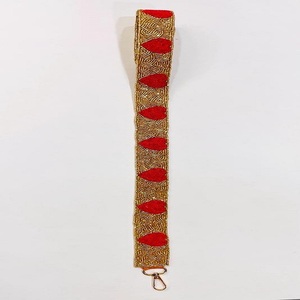 All-Way India bordado a mano Correa con cuentas caja bolsa única Multicolor cristal cuentas correas personalizadas con cierre de cremallera - Product Image 3