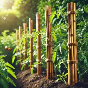 Small Diameter Bamboo <b>Canes</b> for Flower Vegetable Support Natural <b>Garden</b> Stakes Wholesale Price - Product Image 1