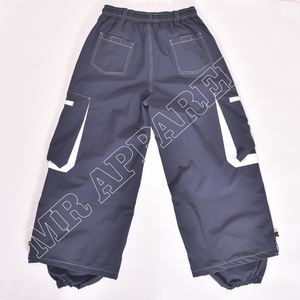 Pantalones de nieve impermeables azul marino de moda con grandes bolsillos de carga funcionales Bottoms ceñidos y polainas interiores para botas - Product Image 2