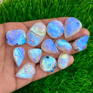 Natural White Rainbow Moonstone Crystal Beads All Size Mix Shape Loose Gemstones for Jewelry Pendant - Product Image 1