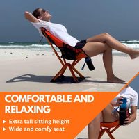 Chaise pliante robuste pour adulte, confortable, entièrement rembourrée, capacité 500 lbs, pour sports de plein air, plage, camping, en acier inoxydable chauffant