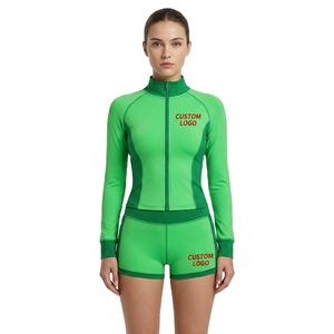 Custom Logo Women's Stand Collar Zip up Jacket <b>Leggings</b> 2 Piece Active Wear Set Loungewear Two Piece Yoga Jacket 2026 - Product Image 2