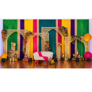 Moroccan Style <b>Backdrop</b> Screens Heena Night Decor Laser Cut Metal <b>Frames</b> Wedding Stage Lightweight Customized Size Manufacturer - Product Image 1