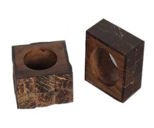 Anneau de serviette en perles de bois naturel marron pour décoration de noël et de mariage - Product Image 6