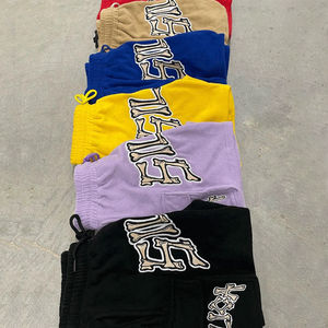 Short de survêtement en coton vintage pour hommes, logo brodé personnalisé, sérigraphie 3D polaire, pierre lavée au soleil - Product Image 4