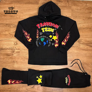 2024 usine fabricant coton polaire poids lourd régulier hommes survêtement personnalisation sérigraphie hiver écologique - Product Image 4