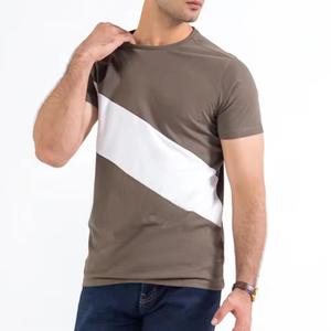 Chemise d'été en tricot 100% coton pour hommes, coupe ajustée, respirante, séchage rapide, manches courtes, col rond, couleur unie. - Product Image 2