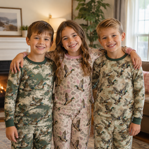 Toddler Boys Mallard Duck Print Pajama Set Long Sleeve Regular Fit Casual Sleepwear Camouflage Pattern <b>Family</b> <b>Matching</b> Outfit - Product Image 1
