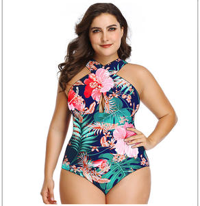 Belle et maltée couleur imprimé grande taille une pièce maillots de bain Floral grande femme maillot de bain vêtements de plage en gros - Product Image 4
