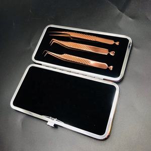 Pinzas de pestañas de plasma de oro rosa Agarre fuerte Pinzas de extensión de pestañas de acero inoxidable sólido Volumen profesional Belleza fina - Product Image 6