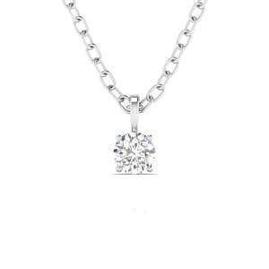 Colgante Solitario de Diamante Redondo Pequeño de 0.50 Ct, Color F, Claridad VS, Diamante Cultivado en Laboratorio en Oro de 14K para Uso Diario o Aniversario - Product Image 3