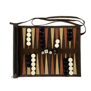 Juego de Backgammon Plegable de Cuero con Dados Ecológicos y Estuche de Almacenamiento para Juego Familiar en Interiores - Product Image 5