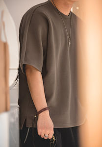 Custom Logo Heavyweight 100% Cotton T-<b>Shirt</b> for <b>Men</b> Prime Quality Oversized Blank <b>Thick</b> Knitted Comfortable Oversized Formal - Product Image 2