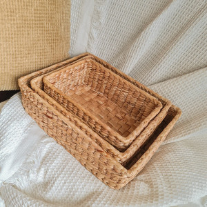 Caja de almacenamiento cuadrada de algas marinas naturales, organizador de armario marrón con utensilios y cestas de almacenamiento de ropa para organizar tu espacio - Product Image 4