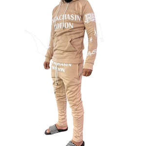 ชุดวอร์มผ้าฟลีซสำหรับผู้ชายและผู้หญิงมีฮู้ดแบบรูดซิปทรงสลิมฟิตพร้อมกางเกงวิ่งชุดกีฬาระบายอากาศชุดสองชิ้น - Product Image 3