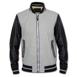 Green varsity <b>jacket</b> <b>men</b> <b>White</b> sleeve preppy <b>jacket</b> Turn-down collar polyester Single breasted autumn wear - Product Image 1