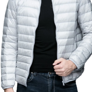 Men's <b>Plus</b> <b>Size</b> Fashion Puffer Jacket Custom Logo Stand Collar Front Zipper Closure <b>Waterproof</b> Breathable Padded Winter <b>Coat</b> - Product Image 3