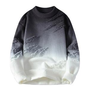 Sweat-shirts surdimensionnés décontractés pour hommes, qualité supérieure, mode streetwear, effet usé, 100% coton, manches longues, logo personnalisé - Product Image 1
