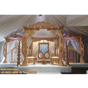 Grand décor de mandap en bois pour mariage, décor de mandap en bois de Leicester, décor de mariage à Londres, dernier design de mandap Dhanush, mandap de mariage au Canada - Product Image 1