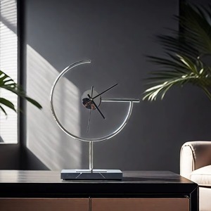 Horloge de table à piles tendance, finition métallique, design étanche, écologique, ajoute une esthétique intemporelle, classique moderne - Product Image 4