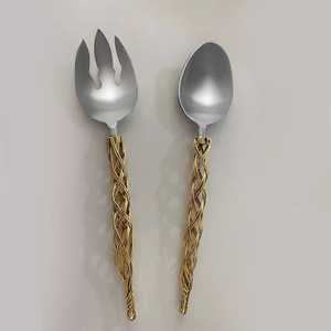 Dernier design fantaisie avec poignée fine et élégante Ensemble de couverts Serveur à salade Fourchette Cuillère Vaisselle de cuisine Fourchette et cuillère du désert de table - Product Image 5