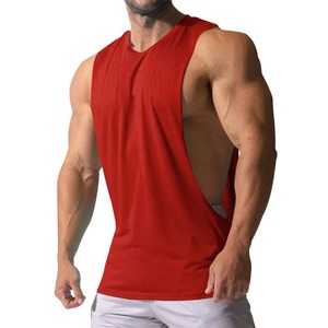 Verano nuevo americano sin mangas cuello redondo Color sólido 100% algodón camiseta hombres moda lavado Casual deportes Fitness baloncesto chaleco - Product Image 3