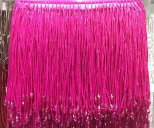 Garniture en franges de perles noires pour la haute couture, franges de perles avec gouttelettes - Product Image 2