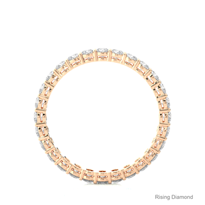 1,12 CTW Round Cut Lab Grown Diamond Full Eternity Pave Set en oro rosa Wedding Band Anillos de regalo de aniversario - Product Image 2