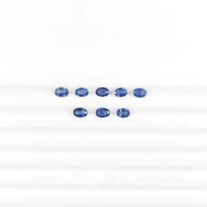 Saphir bleu naturel non traité, pierres précieuses en vrac, ovales calibrées 3x5mm et 4x6mm, taille ovale, hauteur 8mm - Product Image 2