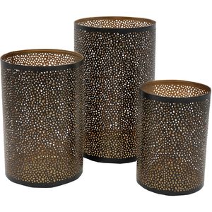 Bougeoir d'ouragan en métal exquis avec fini antique pour les hôtels d'intérieurs de luxe et les salles de banquet - Product Image 3