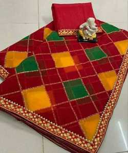 Sari de trabajo con espejo bordado de aspecto más hermoso con pieza de blusa, ropa de mujer india, precio bajo barato, venta al por mayor, étnico Surat - Product Image 2