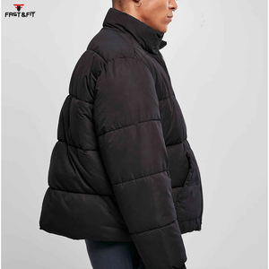 Haute qualité, léger, surdimensionné, coton bulle d'hiver imperméable personnalisé hommes doudoune toile col montant Logo avant - Product Image 3