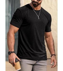 New Arrival Men's 100% Cotton Short Sleeve Casual <b>T</b>-<b>Shirt</b> Round Neck Shoulder Slope Neck Tape Solid Color From Bangladesh - Product Image 4