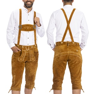 Nuevos pantalones cortos de cuero Trachten Oktoberfest para hombre, pantalones cortos bávaros de alta calidad en piel de vaca genuina, estilo kneibund. - Product Image 5