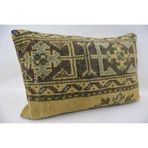 <b>Beige</b> Wool Kantha Pillow 16x24 Inch Woven Vintage Patterned <b>Throw</b> Pillow - Product Image 2