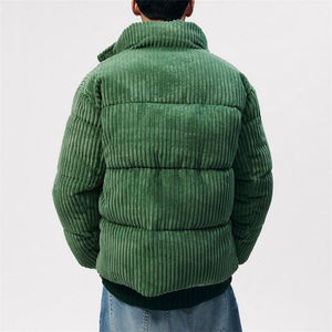 OEM Custom Logo Label Winter Loose Green Bubble Down Padded <b>Corduroy</b> Puffer <b>Jacket</b> for <b>Men</b> - Product Image 6
