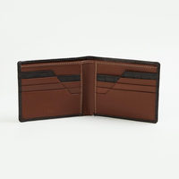 Dompet Lipat Dua Kulit Asli Pria Minimalis Crazy Horse Fashion, Perlindungan RFID, Lapisan Satin Pendek, Merek CROSS FAB Polos