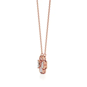 Colgante Religioso de Pirámide Chapado en Rodio y Oro Rosa con Cristal y Perla, Regalo de Joyería para Cumpleaños - Product Image 3