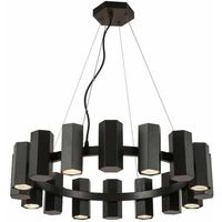 Lustre suspendu en verre en laiton antique durable METAL WAVE, design géométrique moderne, décoration intérieure/extérieure pour Noël