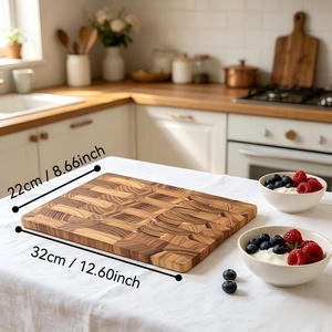 Planche à découper en bois grande et améliorée, ensemble de planches à découper de haute qualité, durables, antidérapantes, écologiques, compatibles lave-vaisselle - Product Image 3
