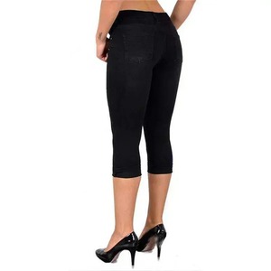 Pantalon élégant au design vieilli Pantalon en denim à coupe ajustée en coton de qualité supérieure Pantalon respirant pour femmes - Product Image 4