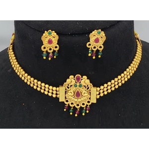 Conjunto de Gargantilla de Hierro Fundido de Alta Calidad con Acabado Dorado Oxidado para Mujer, Joyería de Moda para Uso Diario y Eventos Especiales - Product Image 2