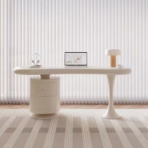 Luxury Modern White and Gold Executive Office Desk Storage Drawer Ergonomic Boss CEO <b>Computer</b> <b>Table</b> Furniture - Product Image 5